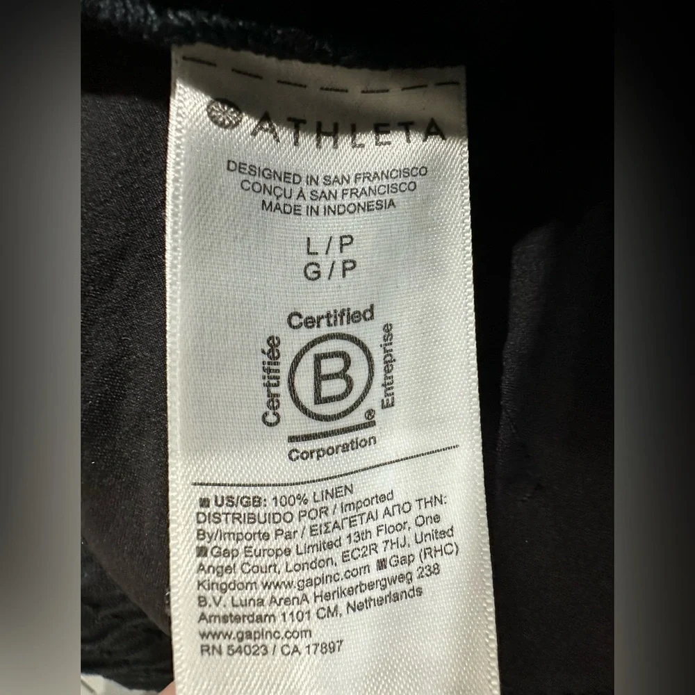 ATHLETA Retreat 100% Linen Wide Leg Pants size Large Petite - Picture 12 of 13